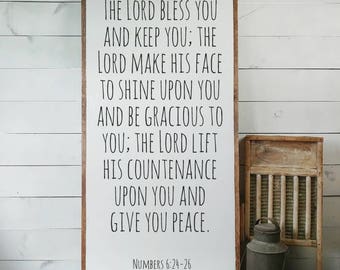 Numbers 6:24-26 Sign, Lord Shine You, Scripture Sign, Bible Verse Sign, Lord Keep You Sign, Scripture Gift, Chrstian Gift,House Warming PS15