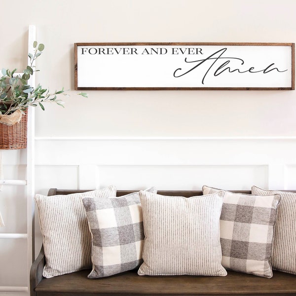 Forever and Ever Amen Sign, Wood Amen Wall Decor, Amen Wall Sign, Amen Decor, Wedding Gift, Anniversary Sign, Farmhouse Sign, Wooden Sign