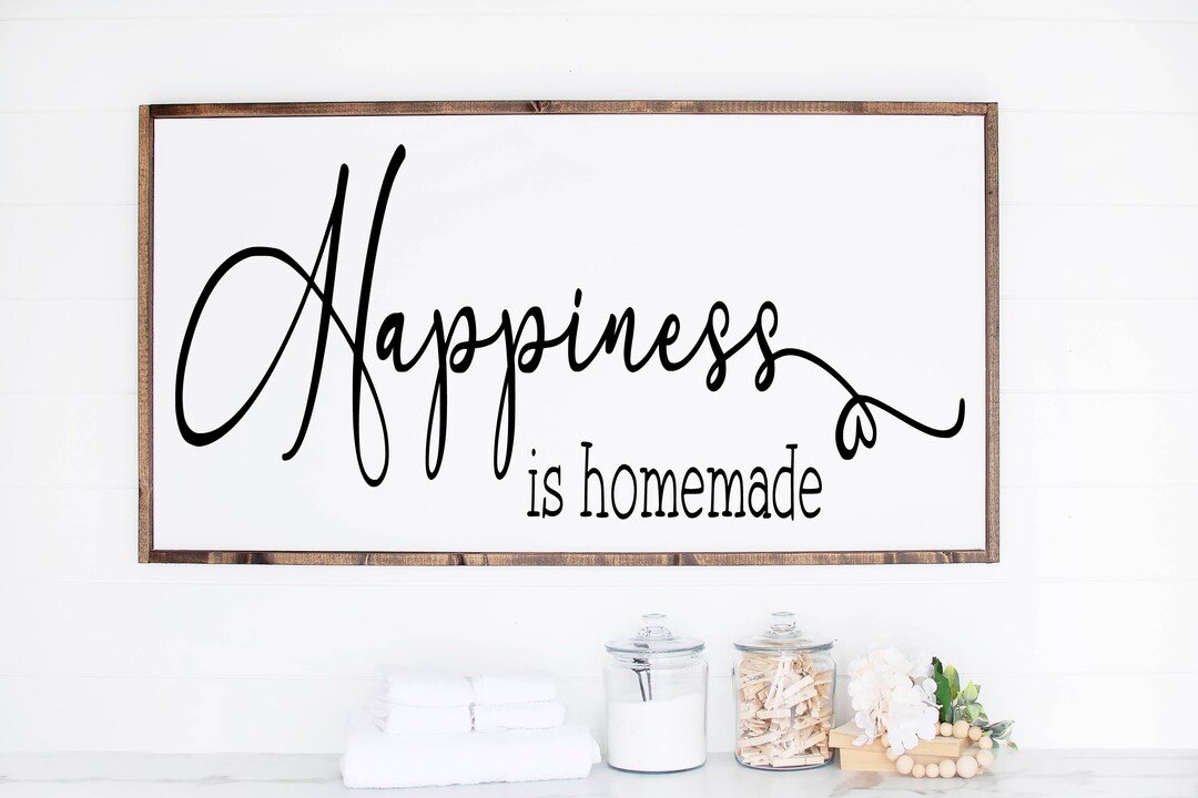 Happiness is Homemade Sign, Home Sign, Wood Sign, Home Decor, Wall