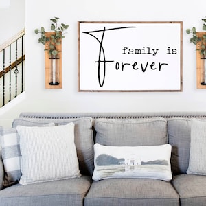 Family Is Forever Sign, Home Sign, Home Decor, Wood Decor, Wood Sign, Wedding Gift, Farmhouse Sign, Wooden Sign