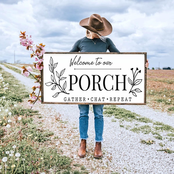 Welcome To Our Porch Sign, Wood Porch Sign, Porch Sign, Porch Decor, Wood Porch Decor, Wedding Gift, Farmhouse Sign, Wooden Sign