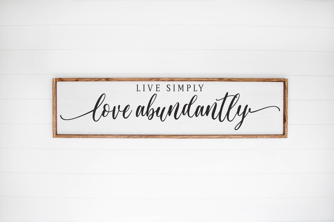 Live Simply Love Abundantly Sign, Wood Love Wall Decor, Love Wall Sign, Wedding Gift ...
