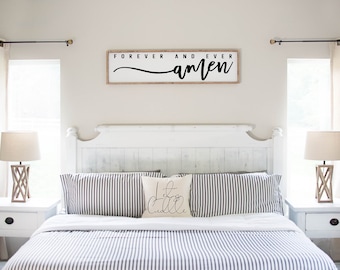 Forever and Ever Amen Sign, Wood Amen Wall Decor, Amen Wall Sign, Amen Decor, Wedding Gift, Anniversary Sign, Farmhouse Sign, Wooden Sign
