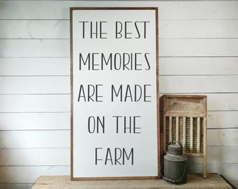 Best Memories on Farm Sign, FREE SHIPPING, Memories Made on Farm Gift, Farmhouse Sign, Farmhouse Decor, Farm, Farm Sign, Wooden Sign PS32