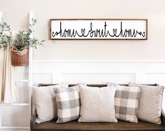 Home Sweet Home Sign, Wood Decor Wall Decor, Amen Wall Sign, Amen Decor, Wedding Gift, Anniversary Sign, Farmhouse Sign, Wooden Sign
