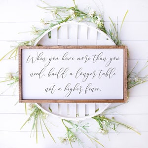 When You Have More Than You Need Sign, Family Sign, Family Wall Decor, Wedding Gift, Anniversary Sign, Farmhouse Sign, Wooden Sign