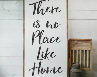 There is No Place Like Home Sign, Home Sign, Like Home Sign, Sign With Saying, Wedding Sign, Wedding Gift, House Warming, Wooden Sign PS9