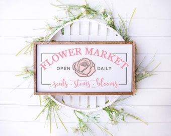 Flower Market Sign, Wood Flower Market Sign, Market Sign, Flower Market Decor, Wedding Gift, Anniversary Sign, Farmhouse Sign, Wooden Sign