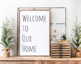 Willkommen in unserem Home Farmhouse Zeichen, Willkommen im Home Zeichen, Home Farmhouse Zeichen, Bauernhaus Zeichen Dekor - Premium Quality Sign
