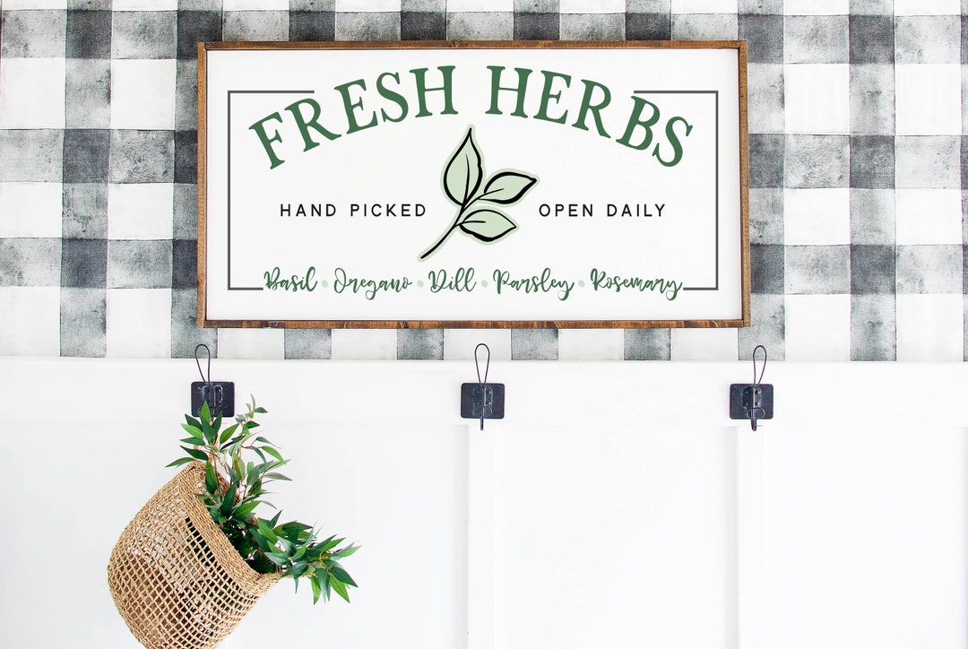 Fresh Herbs Sign, Wood Fresh Herbs Sign, Fresh Herbs Sign, Fresh Herbs