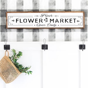 Flower Market Sign, Wood Flower Decor, Flower Wall Sign, Flower Decor, Wedding Gift, Anniversary Sign, Farmhouse Sign, Wooden Sign