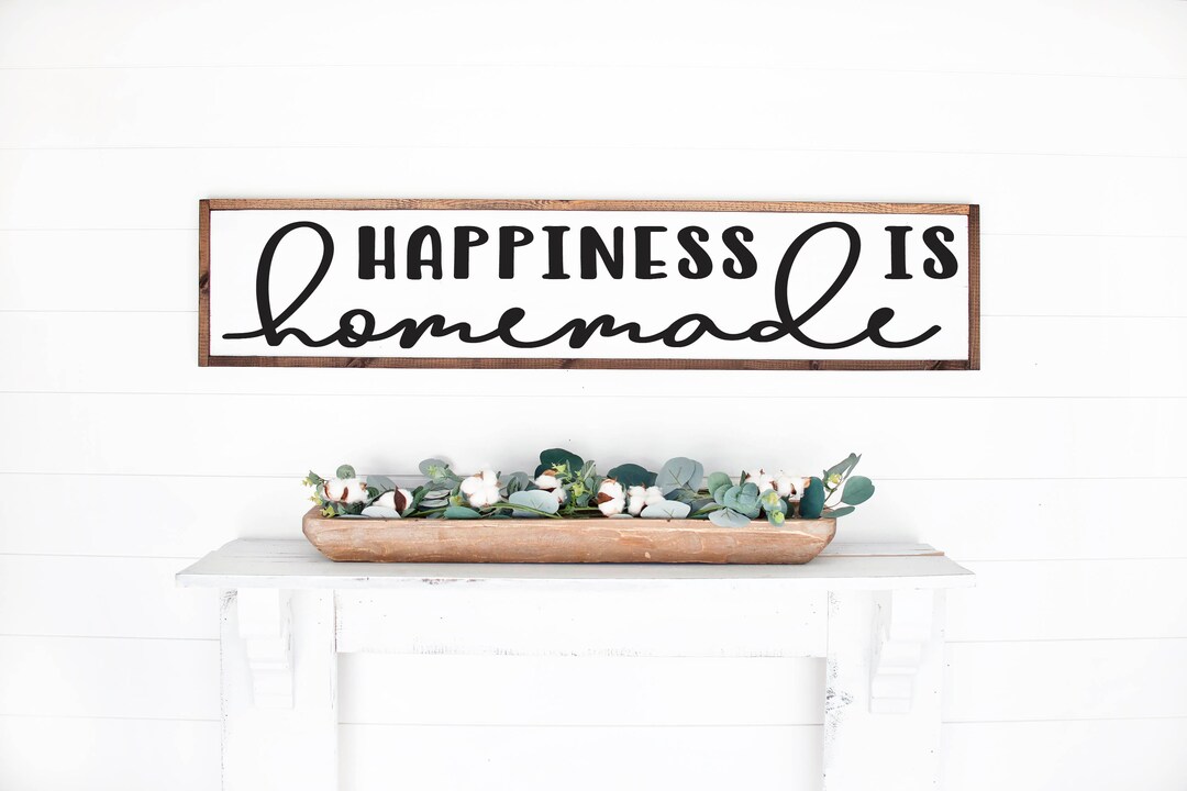 Happiness is Homemade Sign, Wood Happiness Decor, Wood Home Sign