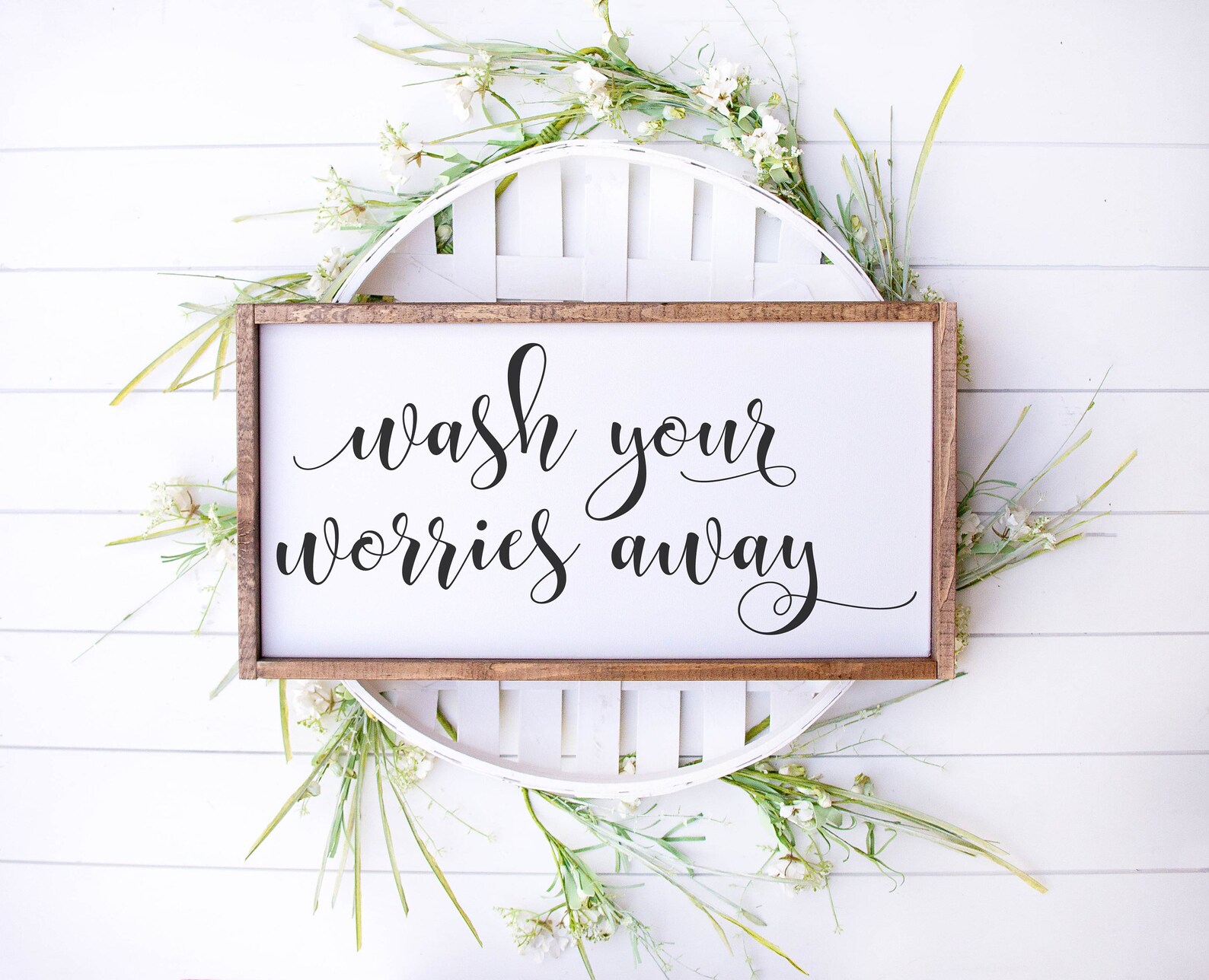 Wash Your Worries Away Sign, Wood Wash Your Worries Away Sign, Wash ...