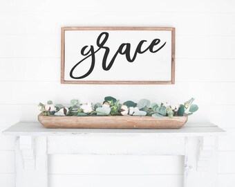 Grace Sign, Wood Grace Sign, Grace Sign, Grace Wall Decor, Grace Wooden Sign, Wedding Gift, Anniversary Sign, Farmhouse Sign, Wooden Sign