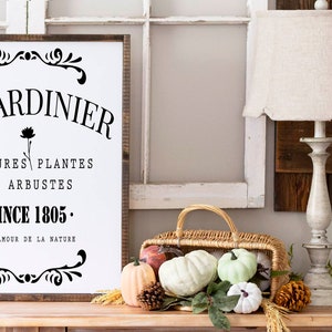 Le Jardinier Sign, Farmhouse Wood Sign, Wood Farmhouse Sign, Farmhouse Wood Decor, Wedding Gift, Farmhouse Sign, Wooden Sign