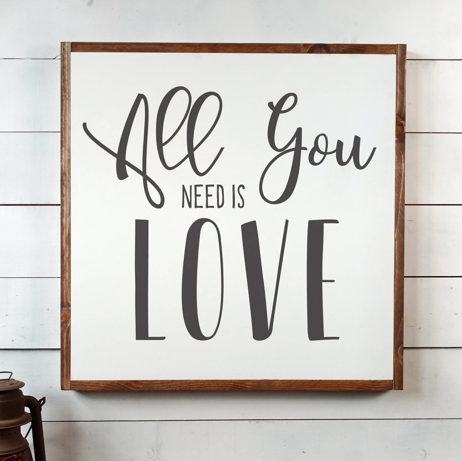 All You Need is Love Sign FREE SHIPPING Wedding Gift Love Etsy