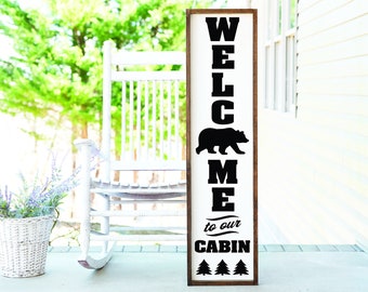 WELCOME To Our Cabin, Home Sign Home Decor, Home Wall Decor, Home Wall Sign, Christmas Gift, Christmas Sign FarmhouseSign WoodenSign