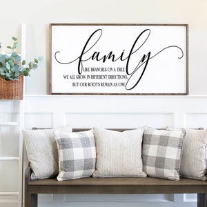 Family Like Branches On A Tree Sign, Family Sign, Family Wall Decor, Wedding Gift, Anniversary Sign, Farmhouse Sign Wooden Sign