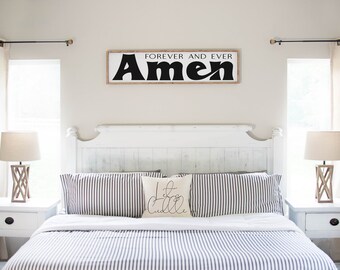 Forever and Ever Amen Sign, Wood Amen Wall Decor, Amen Wall Sign, Amen Decor, Wedding Gift, Anniversary Sign, Farmhouse Sign, Wooden Sign