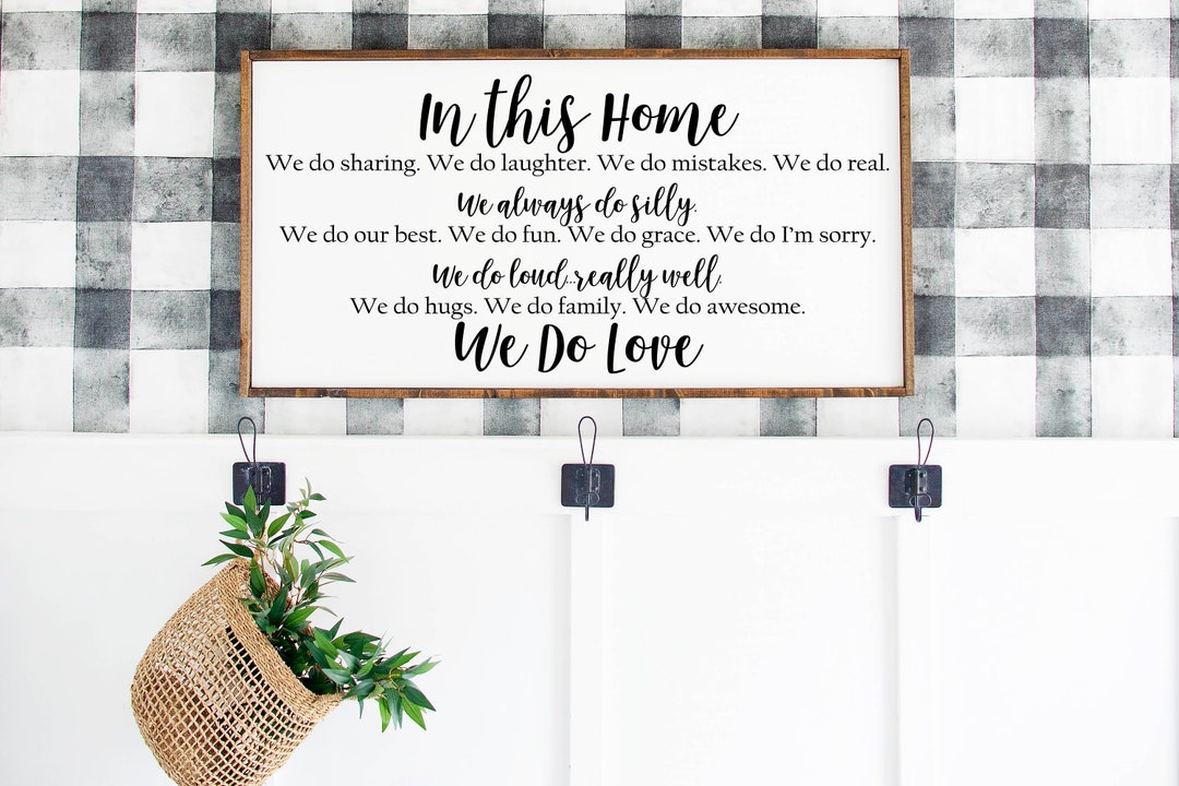 In This Home Sign, Family Wall Decor, Wedding Gift, Anniversary Sign ...