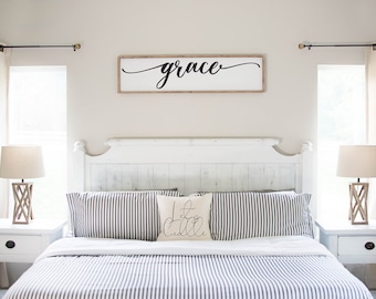 Grace Sign, Wood Grace Wall Decor, Grace Wall Sign, Grace Decor, Wedding Gift, Anniversary Sign, Farmhouse Sign, Wooden Sign