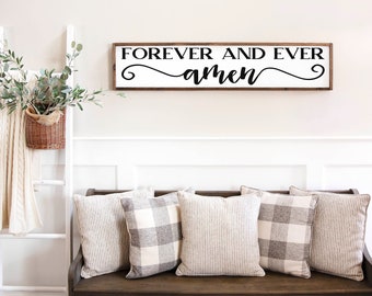 Forever and Ever Amen Sign, Wood Amen Wall Decor, Amen Wall Sign, Amen Decor, Wedding Gift, Anniversary Sign, Farmhouse Sign, Wooden Sign