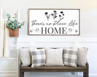 There's No Place Like Home Love, Home Family Sign, Home Sign, Wood Home Sign, Wood Home Decor, Wedding Gift, Farmhouse Sign, Wooden Sign