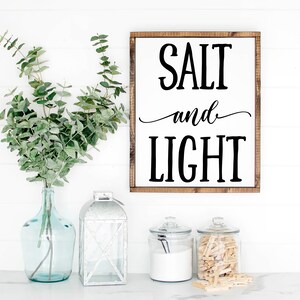 Salt & Light Sign, Wood Family Sign, Family Decor, Family Wall Decor, Family Wall Sign, Wedding Gift, Farmhouse Sign, Wooden Sign
