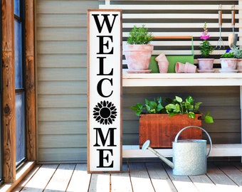 WELCOME Sign - Sunflower, Home Sign Home Decor, Home Wall Decor, Home Wall Sign, Christmas Gift, Christmas Sign FarmhouseSign WoodenSign