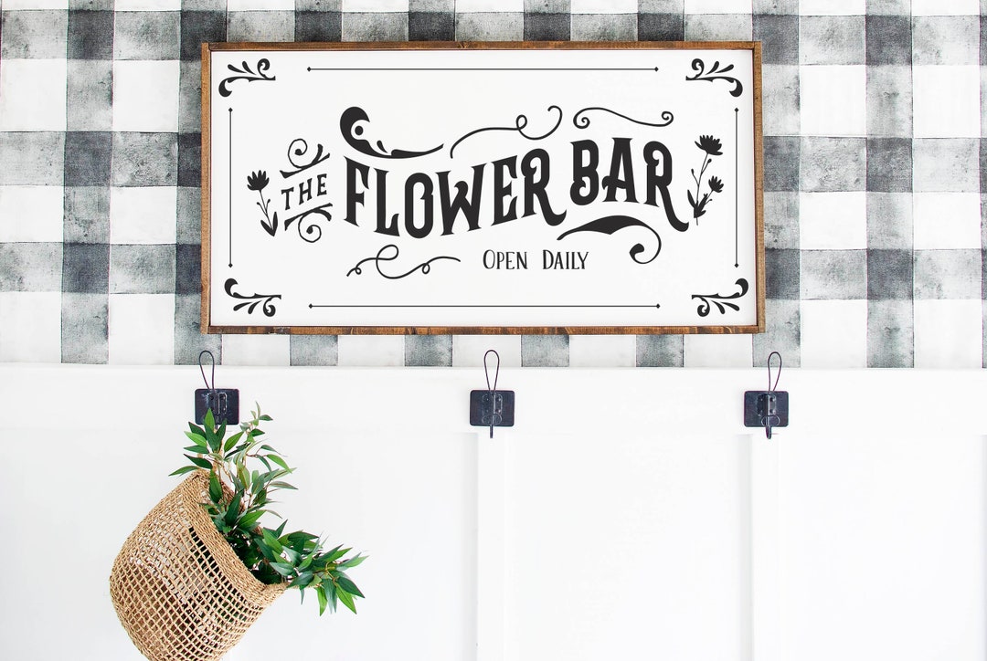 Flower Inn Sign The Flower Bar Sign, Wood Bar Sign, Flower Bar Sign, Wood Flower Bar ...