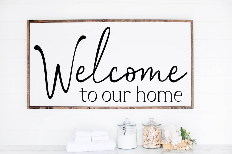 Welcome to Our Home Sign, Family Sign, Family Wall Decor, Wedding Gift ...
