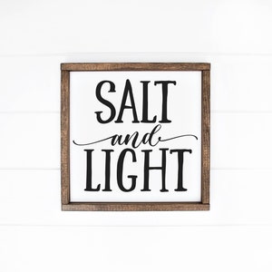 Salt & Light Sign, Wood Family Sign, Family Wall Decor, Wood Family Decor, Wedding Gift, Anniversary Sign, Farmhouse Sign, Wooden Sign image 4