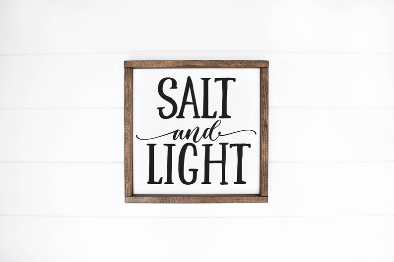 Salt & Light Sign, Wood Family Sign, Family Wall Decor, Wood Family Decor, Wedding Gift, Anniversary Sign, Farmhouse Sign, Wooden Sign image 4