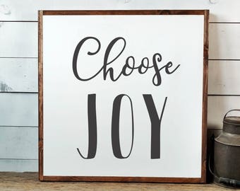Choose Joy Sign, FREE SHIPPING, Joy Wood Sign, Joy Wooden Sign, Rustic Joy Sign, Joy Farmhouse Sign, Farmhouse Decor, Wooden Sign PS1017