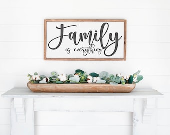 Family is Everything Sign, Wood Family Sign, Family Sign, Family Wall Decor, Wedding Gift, Anniversary Sign, Farmhouse Sign, Wooden Sign