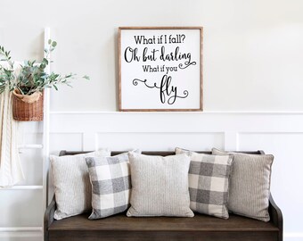 Che cosa succede se cado oh ma cara segno, legno famiglia segno, decorazione della parete di famiglia, regalo di nozze, segno di anniversario, casa colonica segno, segno di legno