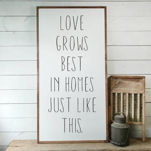 Love Grows Best In Homes Just Like This Sign, FREE SHIPPING, Love Grows Best Sign, Homes Like This Sign, Housewarming, Wooden Sign PS1071