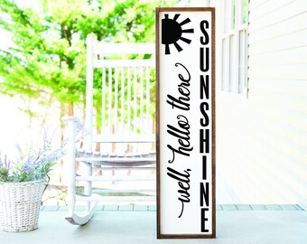Hello Sunshine Porch Sign, Home Sign, Home Decor, Home Wall Decor, Home Wall Sign, Christmas Gift, Christmas Sign FarmhouseSign WoodenSign