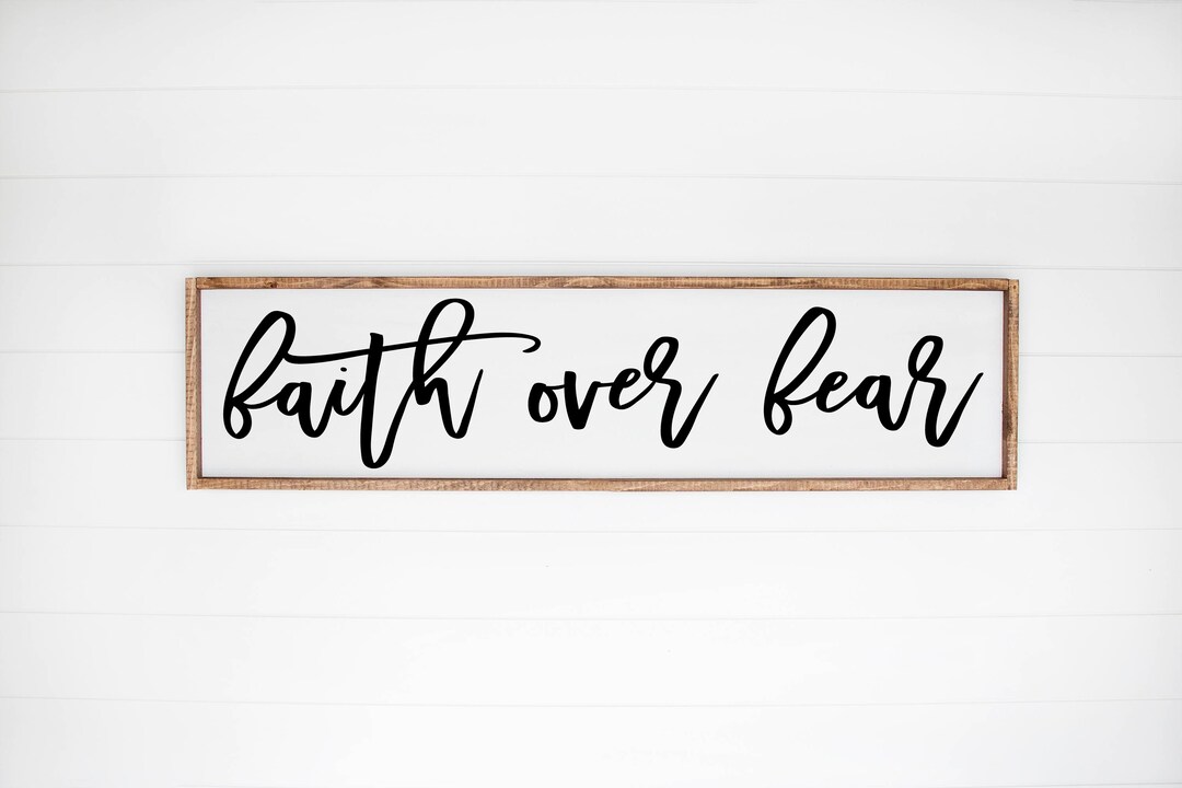 Faith Over Fear Sign, Wood Faith Wall Decor, Faith Wall Sign, Faith