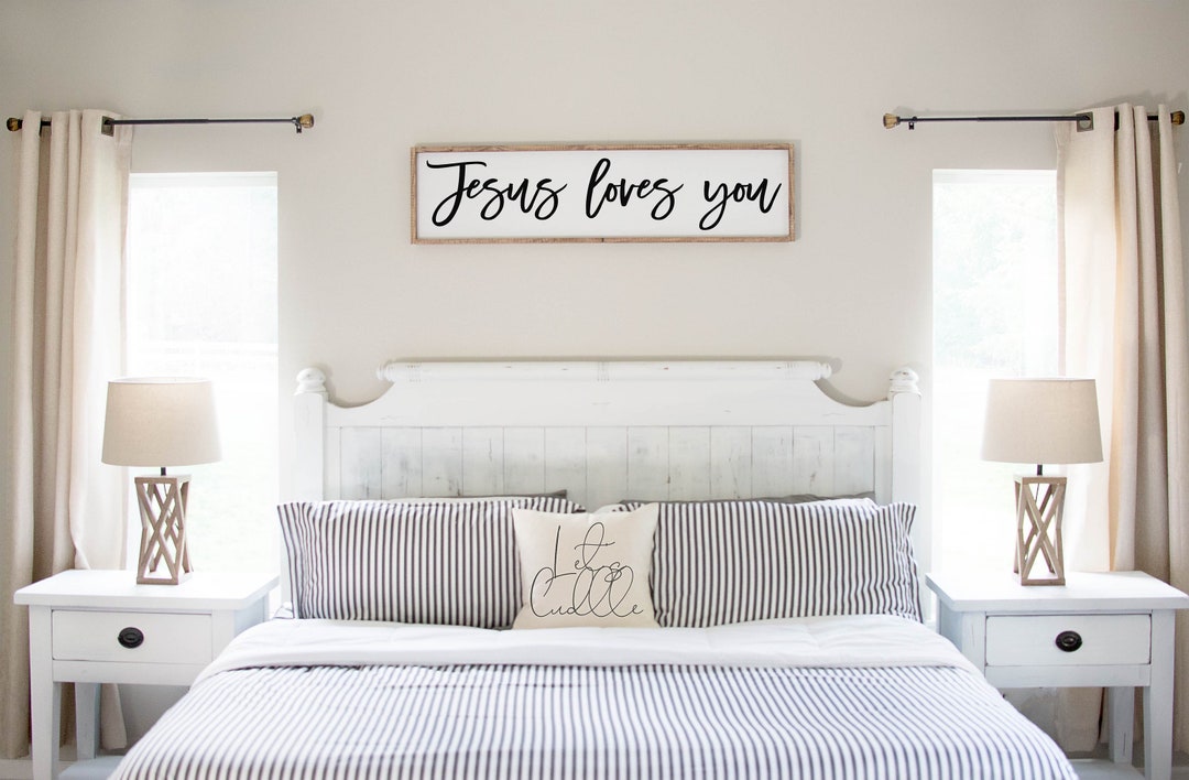 Jesus Loves You Sign, Wood Jesus Wall Decor, Jesus Wall Sign, Jesus