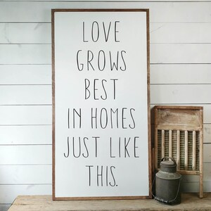 Love Grows Best Sign, FREE SHIPPING, Home Just Like This, Homes Like This Sign, Wedding Gift, Love Gift, Wedding Sign, Wooden Sign PS1071