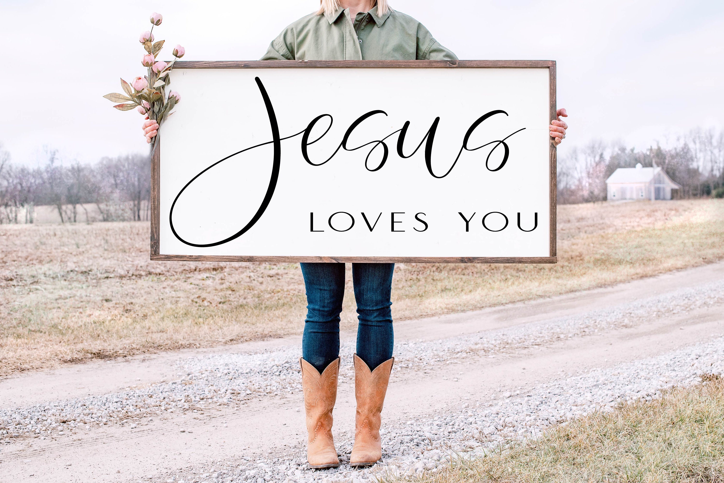 Jesus Loves You Sign, Jesus Sign, Jesus Loves You Wall Decor