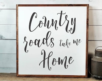 Segno di strade di campagna, SPEDIZIONE GRATUITA, Take Me Home Sign, West Virginia Sign, Mountaineers Sign, Country Sign, Country Decor, Cartello in legno PS1019