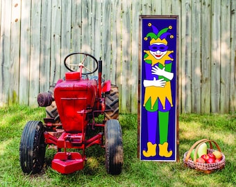 Mardi Gras Jester Porch Sign, Home Sign Home Decor, Home Wall Decor, Home Wall Sign, Christmas Gift, Christmas Sign FarmhouseSign WoodenSign