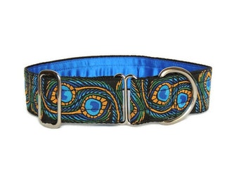 Collar martingala de 1.5 pulgadas o collar para caminar de 1.5 pulgadas (de un solo bucle). Sighthounds - galgo, lurcher, whippet, saluki. Art Deco Deco
