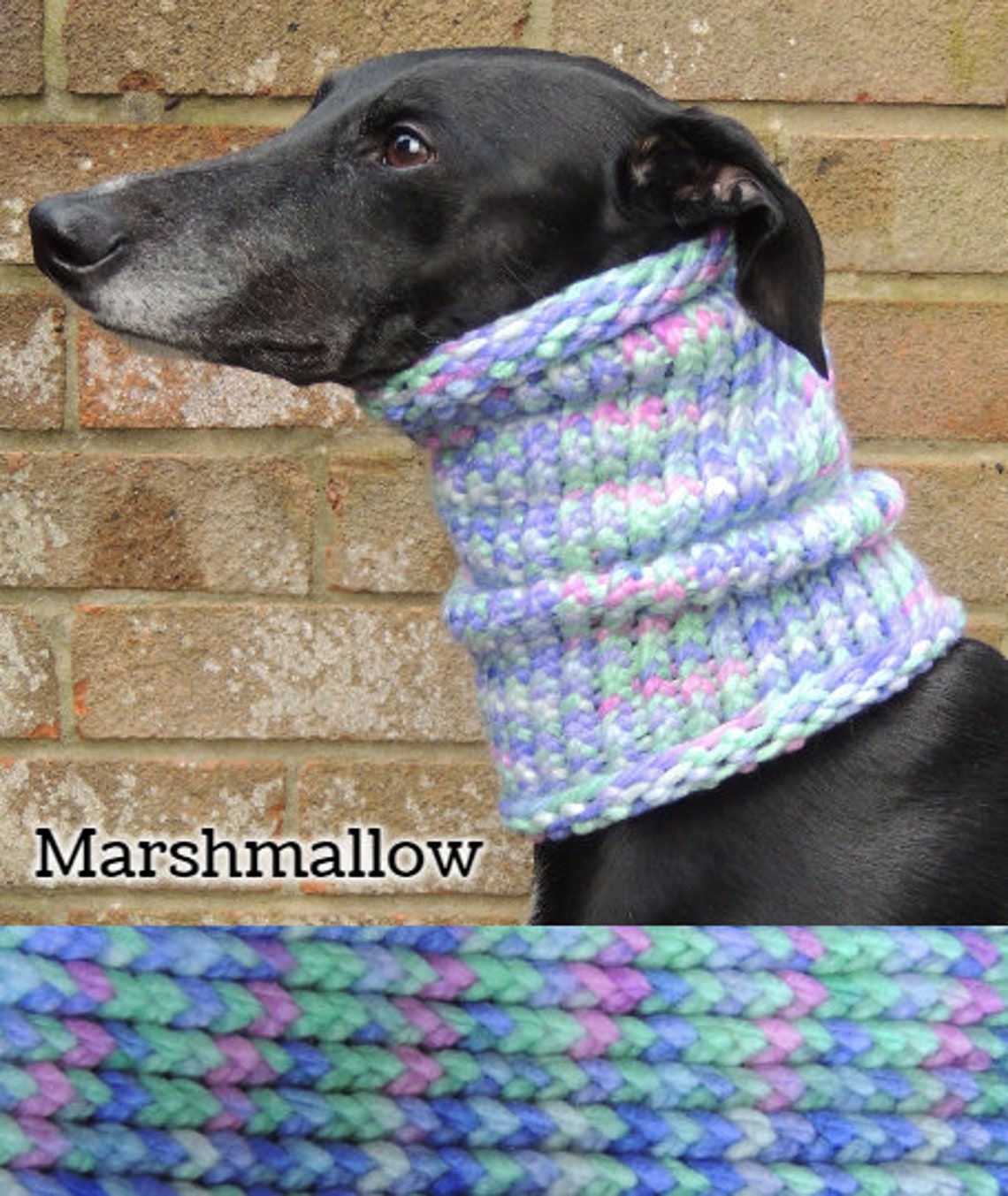 Greyhound Lurcher Whippet Snood Neck Warmer Scarf. Handmade Etsy