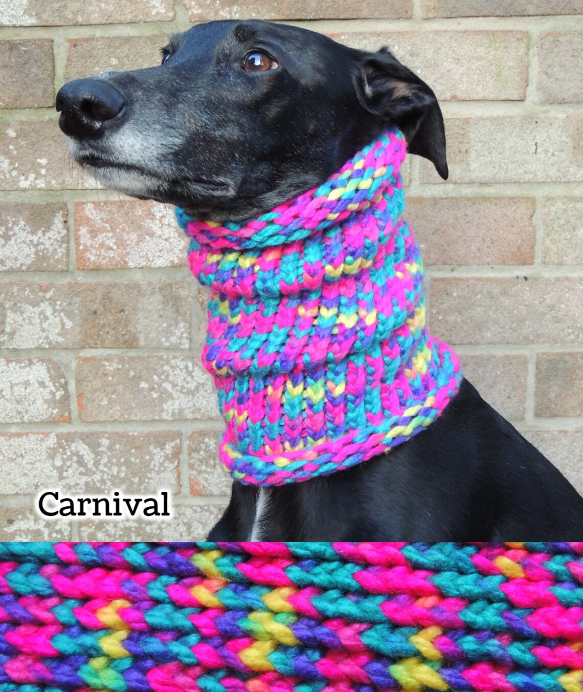 Greyhound Lurcher Whippet Snood Neck Warmer Scarf. Handmade Etsy