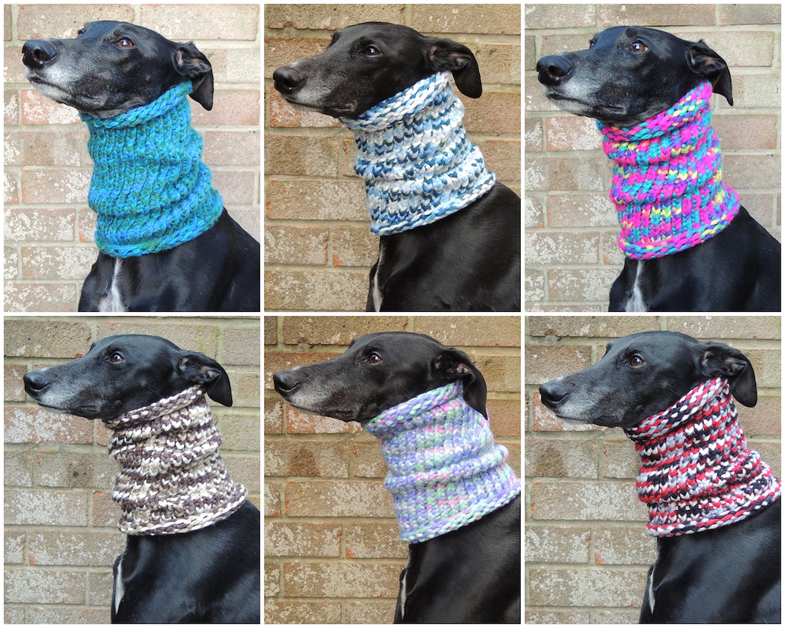 Greyhound Lurcher Whippet Snood Neck Warmer Scarf. Handmade Etsy