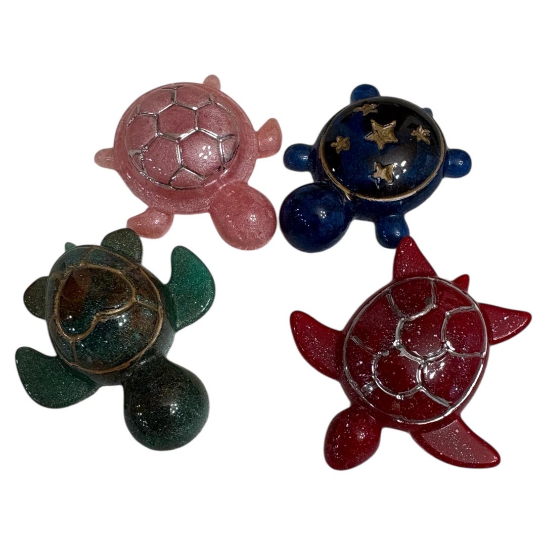 Turtle Races With Magnets Set of 4 Turtle Magnets – Strong Fridge Magnets in Pink, Green ...