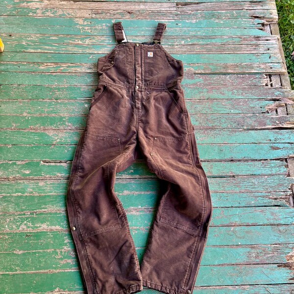 Mono vintage Carharrt de lona marrón con aislamiento y peso pesado para mujer, talla M (8/10), en excelentes condiciones